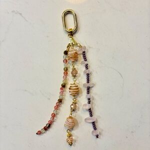 Handmade Beaded Bag Charm//Beaded Keychain